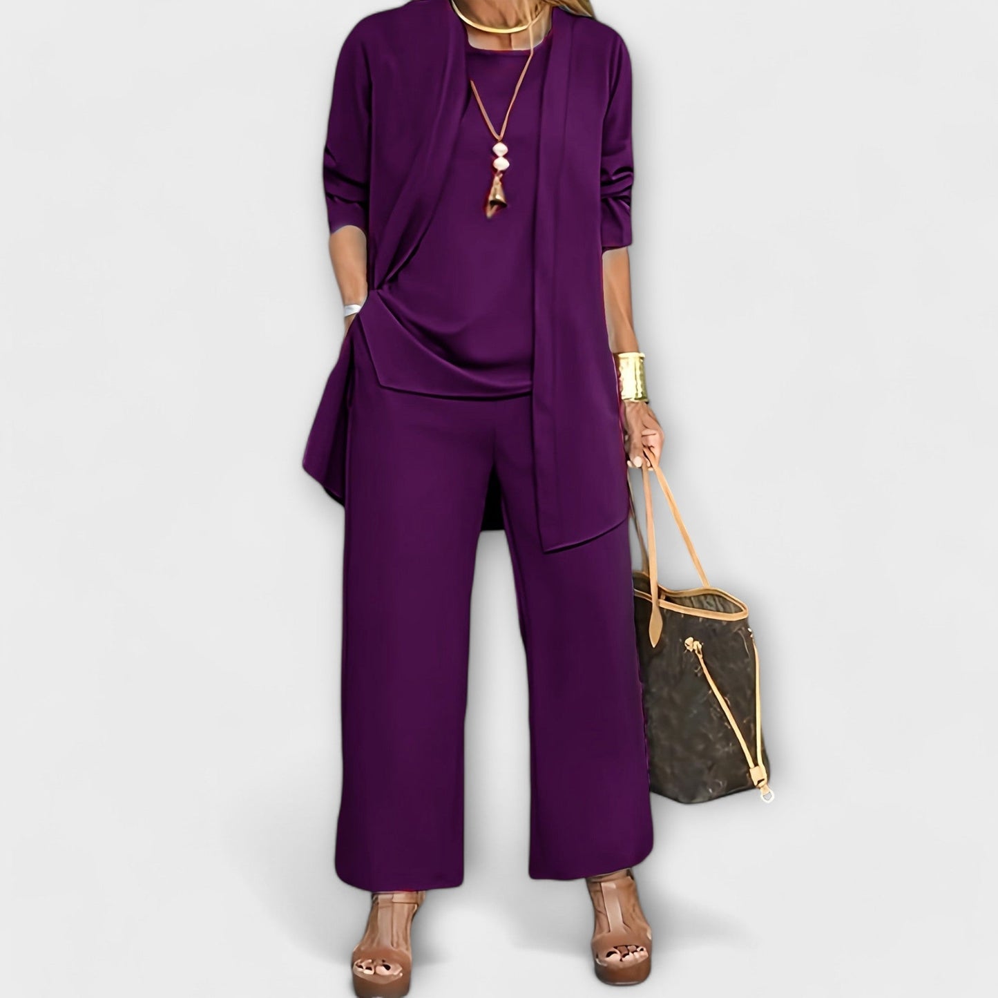 Bahjat | Women's Oversized Wide-Leg Three Set