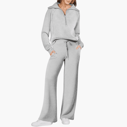 Birgite | Women's Oversized Wide-Leg Zip Set
