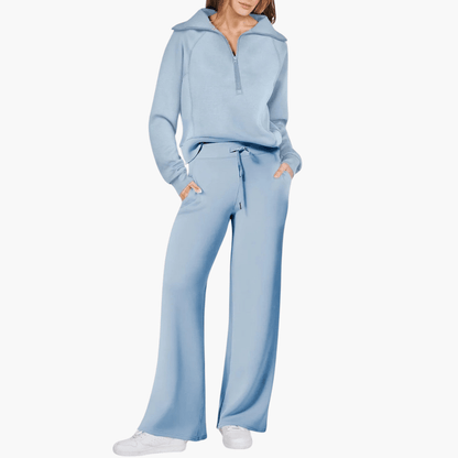 Birgite | Women's Oversized Wide-Leg Zip Set