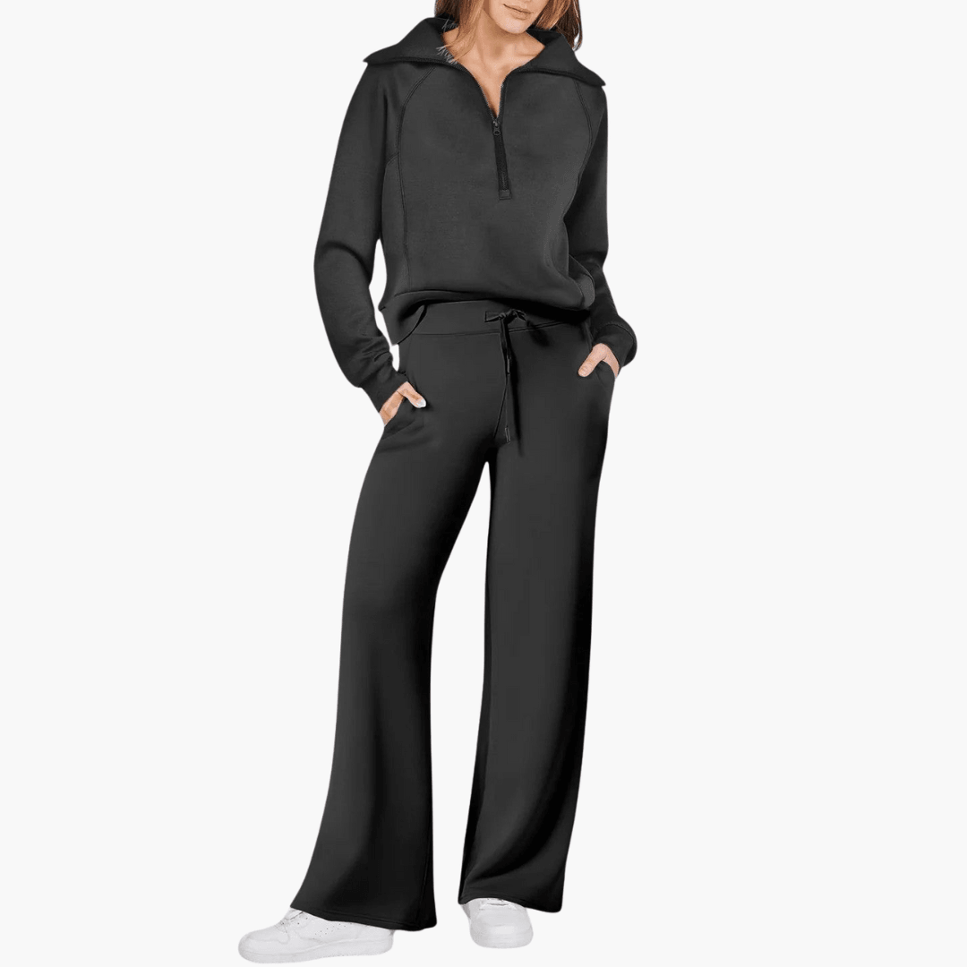 Birgite | Women's Oversized Wide-Leg Zip Set