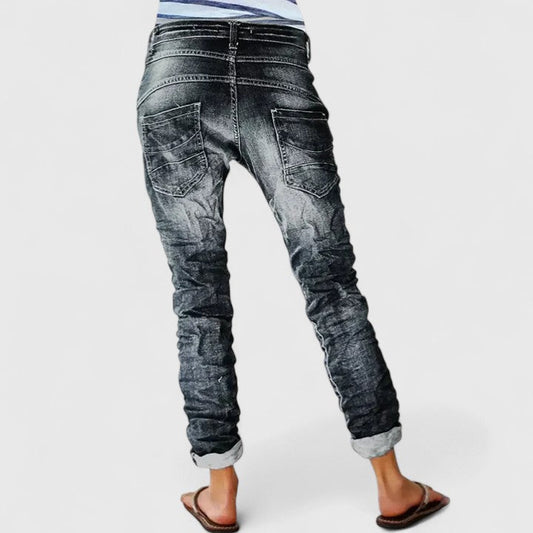 Adoracion | Women's Wide-Leg Casual Distressed Jeans