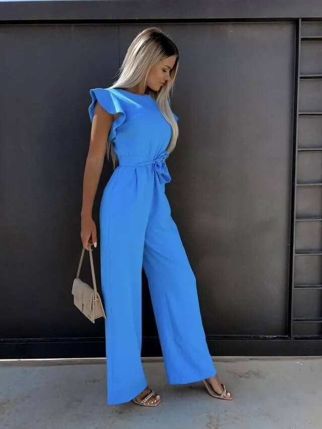 Cordelia | Women's Wide-Leg Flutter Sleeve Jumpsuit