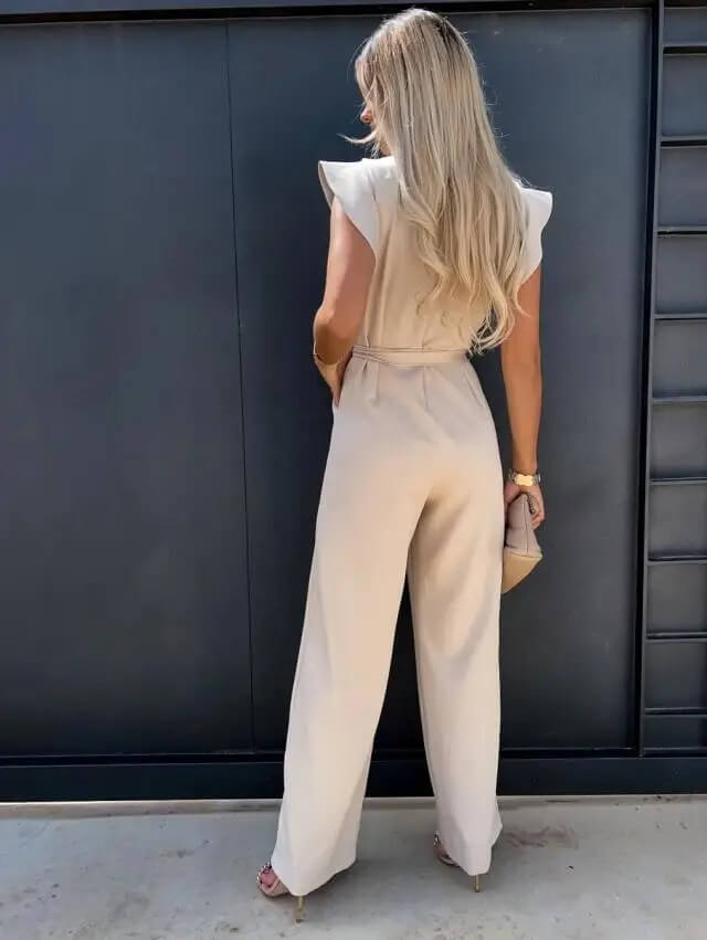 Cordelia | Women's Wide-Leg Flutter Sleeve Jumpsuit