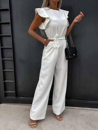 Cordelia | Women's Wide-Leg Flutter Sleeve Jumpsuit