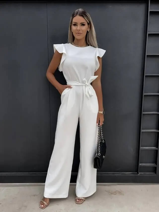 Cordelia | Women's Wide-Leg Flutter Sleeve Jumpsuit