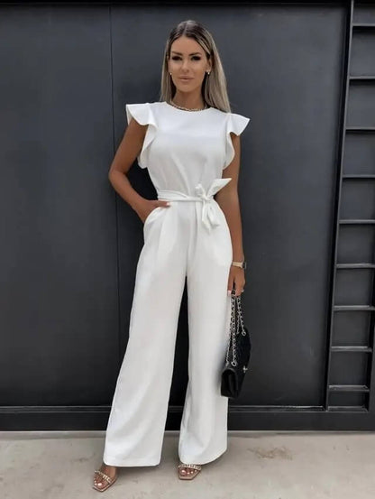 Cordelia | Women's Wide-Leg Flutter Sleeve Jumpsuit
