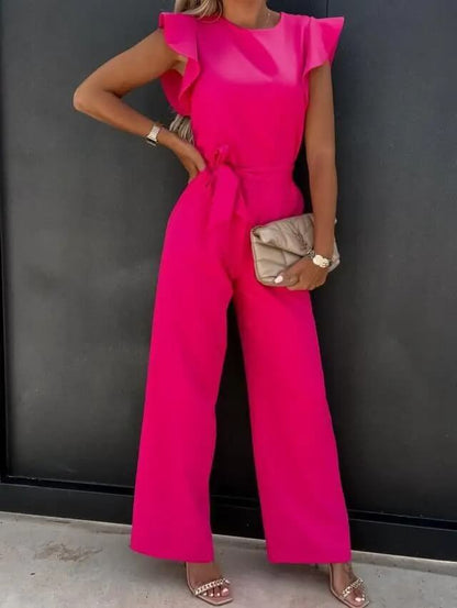 Cordelia | Women's Wide-Leg Flutter Sleeve Jumpsuit