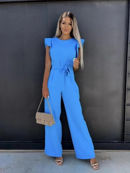 Cordelia | Women's Wide-Leg Flutter Sleeve Jumpsuit