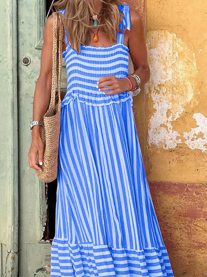 Dolores | Women's Striped Ruffle Beach Dress