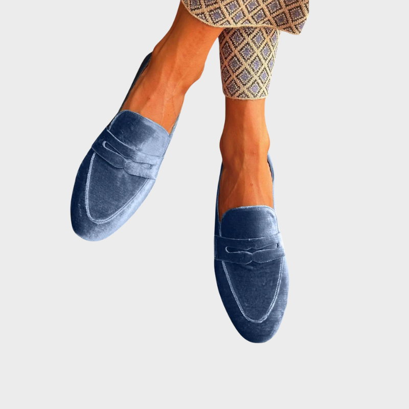 Kalomira | Women's Workwear Blue Slip-On Loafers