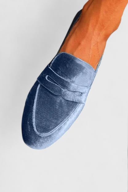 Kalomira | Women's Workwear Blue Slip-On Loafers