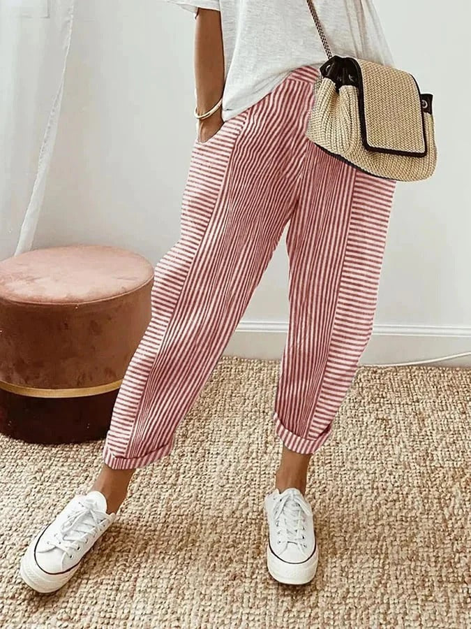 Ailma | Women's Striped Oversized Pants Trousers