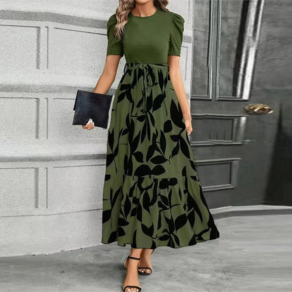 Isolde | Women's Maxi Floral Ruffle Puff-Sleeve Dress