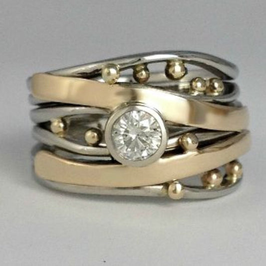 Talitha | Women's Retro Gold Intarsia Ring