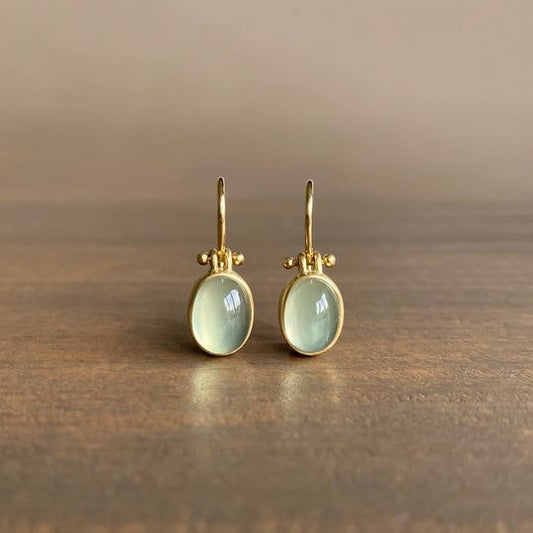 Alcyone | Women's Retro Green Moonstone Earrings