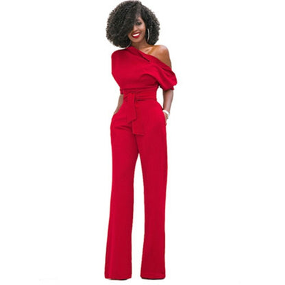 Beatrix | Women's Off-Shoulder Wide-Leg Workwear Jumpsuit