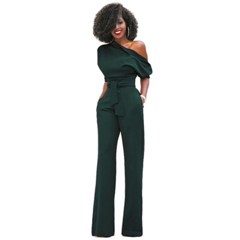 Beatrix | Women's Off-Shoulder Wide-Leg Workwear Jumpsuit