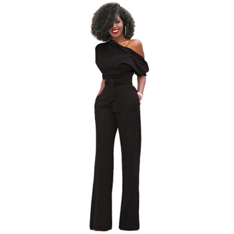 Beatrix | Women's Off-Shoulder Wide-Leg Workwear Jumpsuit