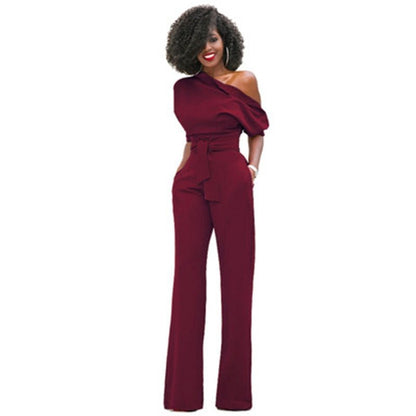 Beatrix | Women's Off-Shoulder Wide-Leg Workwear Jumpsuit