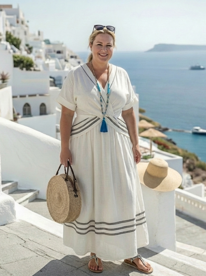 Zafira | Women's Midi Wrap V-Neck Beach Dress